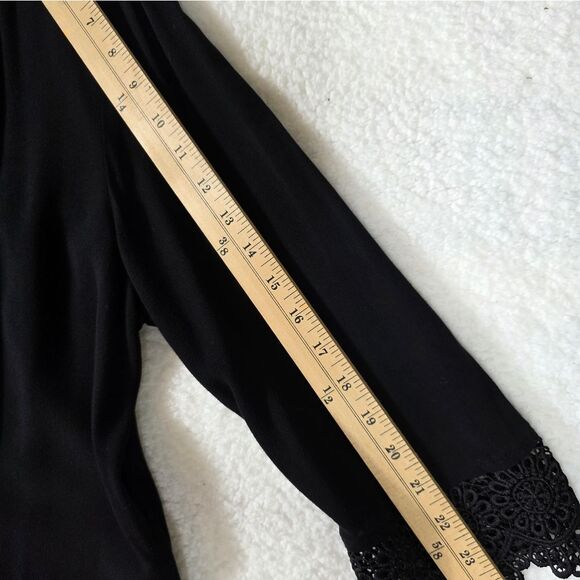 Xhilaration Black Lace Trim Open Front Cardigan – Size Large - Picture 9 of 15